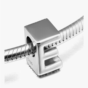 925 Sterling Silver Letter E Charm